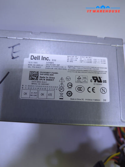 DELL L350PD-01 KX5CT 350W ATX POWER SUPPLY  *Tested* -