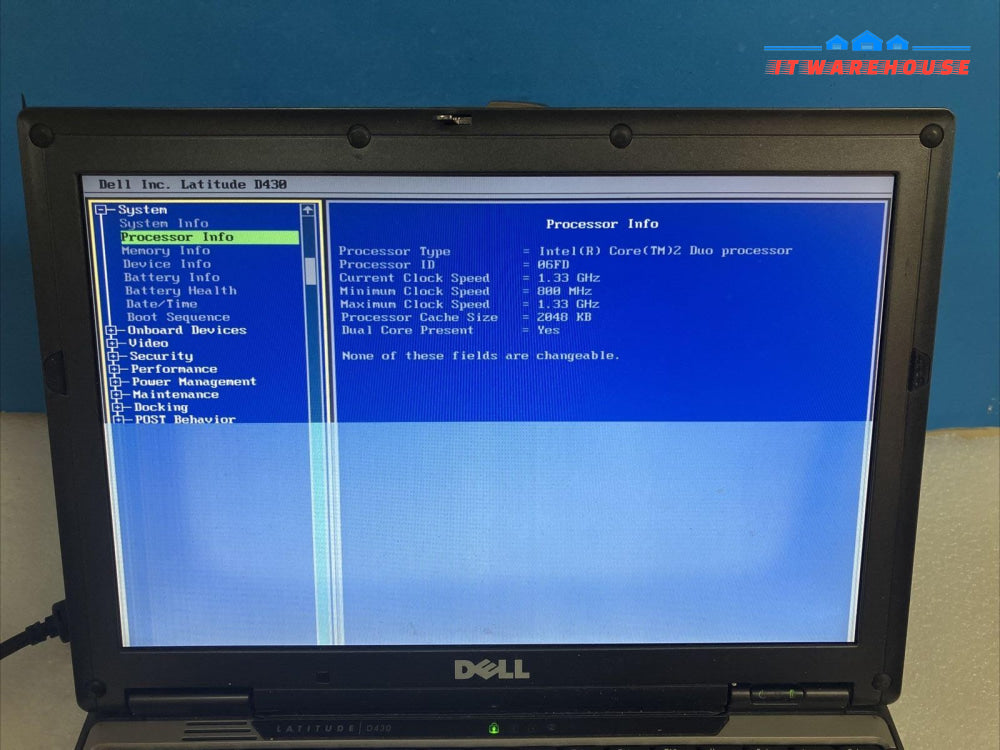 Dell Latitude D430 12" Laptop Intel Core 2 Duo CPU / 2GB RAM / No HDD (Read) ~