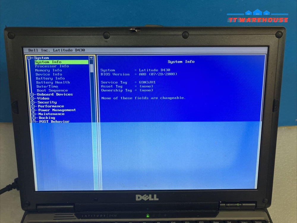 Dell Latitude D430 12" Laptop Intel Core 2 Duo CPU / 2GB RAM / No HDD (Read) ~