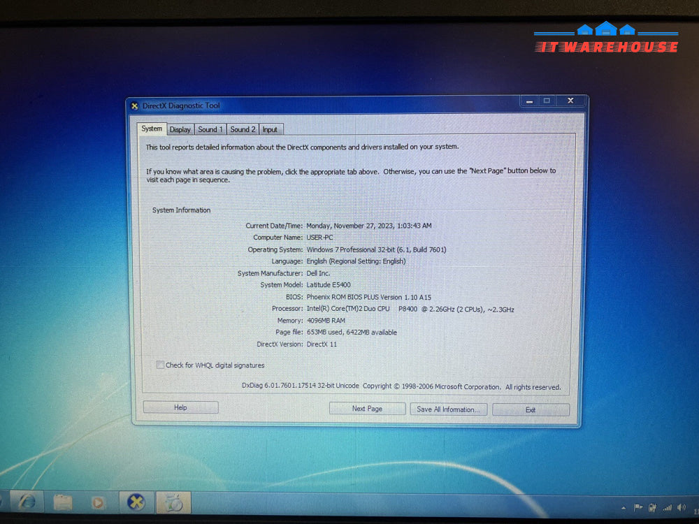 ~ Dell Latitude E5400 14" Laptop C2D P8400 2.26GHz CPU 4GB RAM 250GB HDD Win7Pro