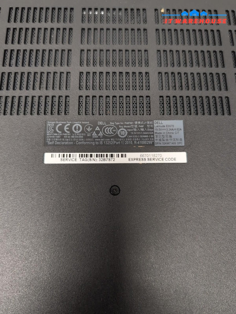Dell Latitude E5570 15.6" Laptop i5-6300U CPU/8GB/256GB NVMe/Win10 (No Battery)-