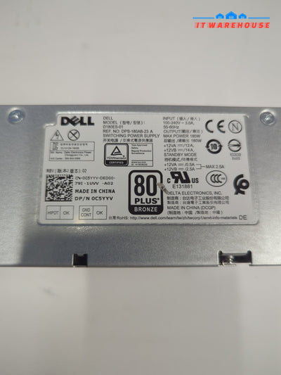 Dell optiplex 3040 3050 5050 SFF Power Supply 180W PSU C5YYV -