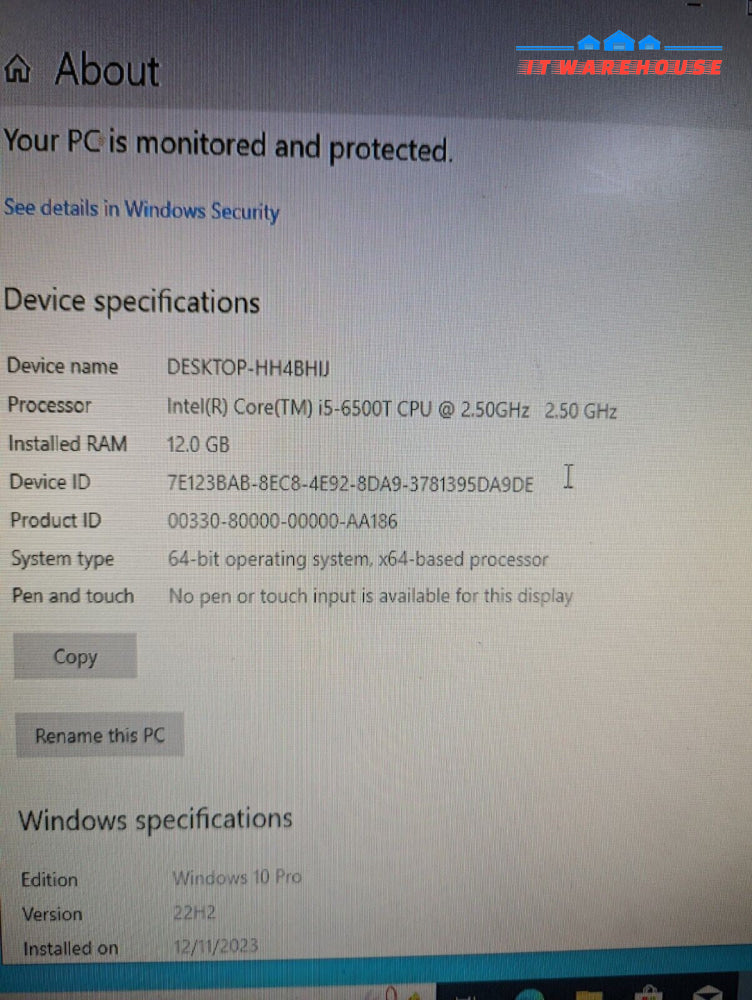 Dell OptiPlex 3040M Micro PC i5-6500T 12GB RAM 480GB SSD Gigabit Win 10 Pro -