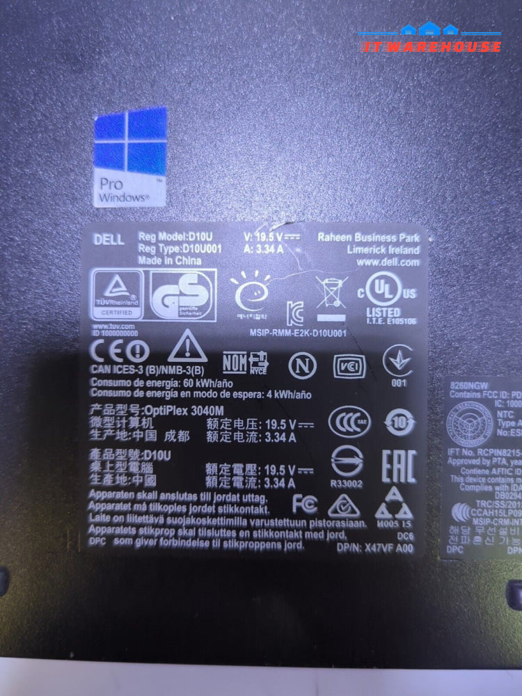 Dell OptiPlex 3040M Micro PC i5-6500T 12GB RAM 480GB SSD Gigabit Win 10 Pro -