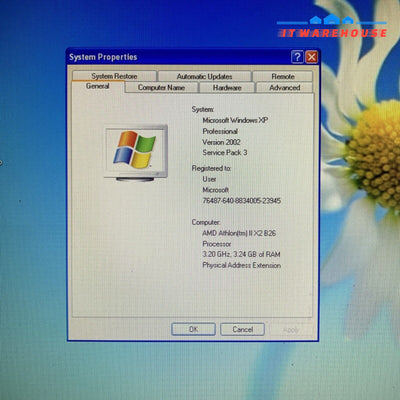 Dell OptiPlex 580 SFF PC AMD 3.2GHZ 3.25GB RAM 250GB HD Windows xp sp3