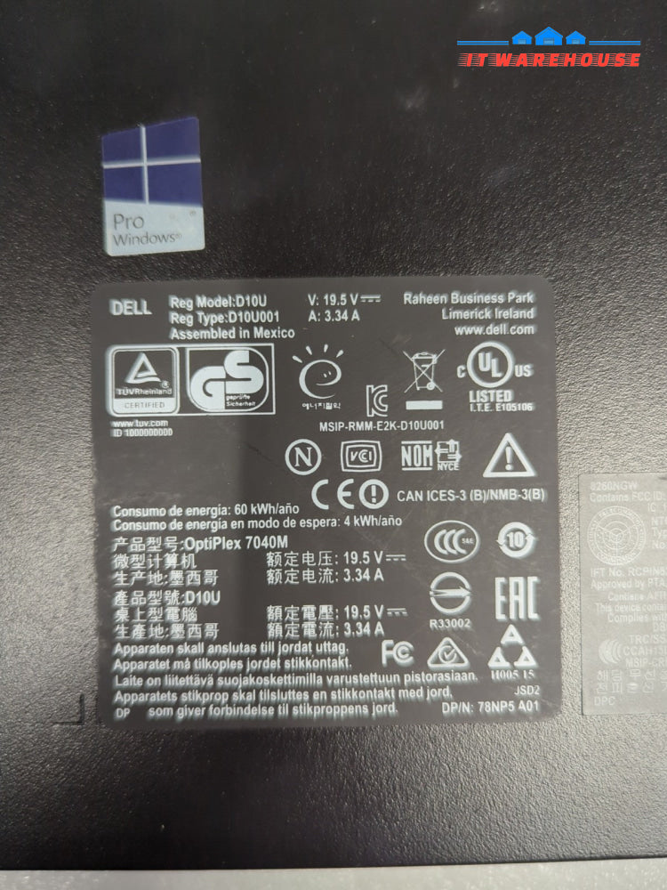 Dell Optiplex 7040 USFF Mini PC i5-6500T CPU/8GB RAM/240GB SSD /Win10 Pro