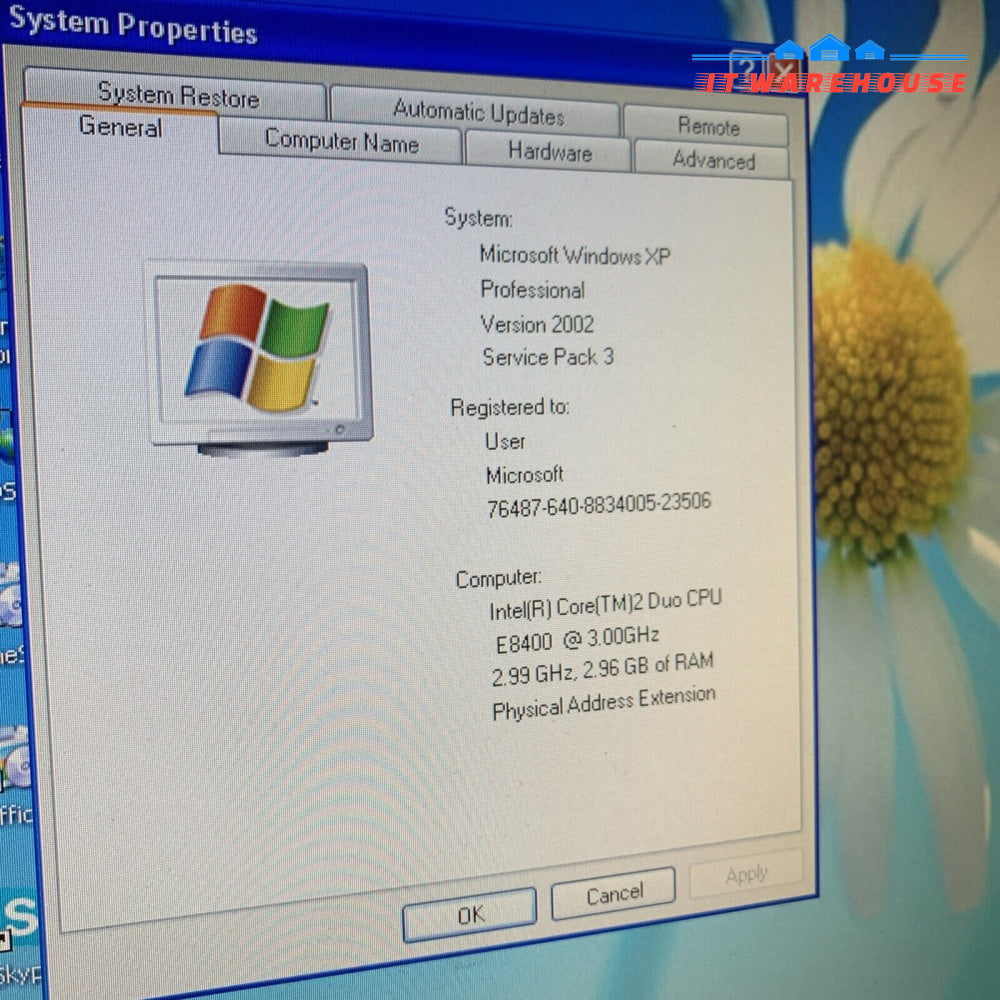 Dell OptiPlex 780 Desktop Intel C2D E8400 CPU / 3GB RAM / 2TB HD/ Win XP SP3