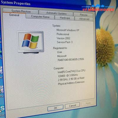 Dell OptiPlex 780 Desktop Intel C2D E8400 CPU / 3GB RAM / 2TB HD/ Win XP SP3