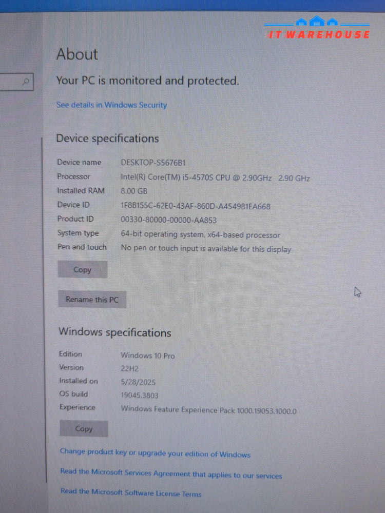 Dell Optiplex 9020 USFF PC i5-4570S 2.9Ghz /8GB Ram /240GB SSD/WIN 10 -