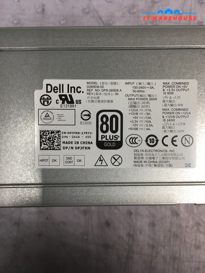 ~ DELL POWER SUPPLY  D265EM-00 DPS-265EB A  OPLFXN