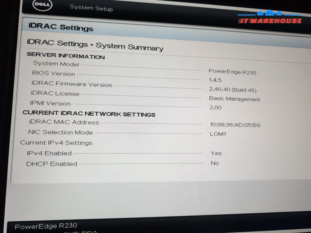 Dell PowerEdge R230 - Xeon E3-1220 v5/64GB DDR4 /PERC H330/250W PSU (NO HDD) -