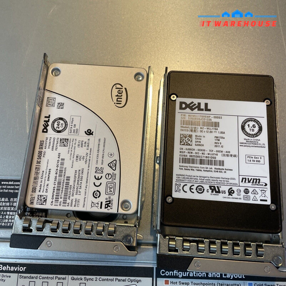 Dell PowerEdge R640 2x Xeon Gold 6136 3.0Ghz,384GB Ram 240G+1.6TB SSD Server