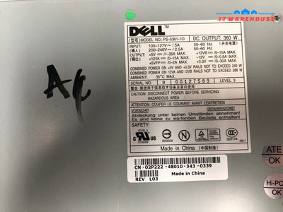 ~Dell Precision 450 360W PS-5361-1D Power Supply- 02P222 @