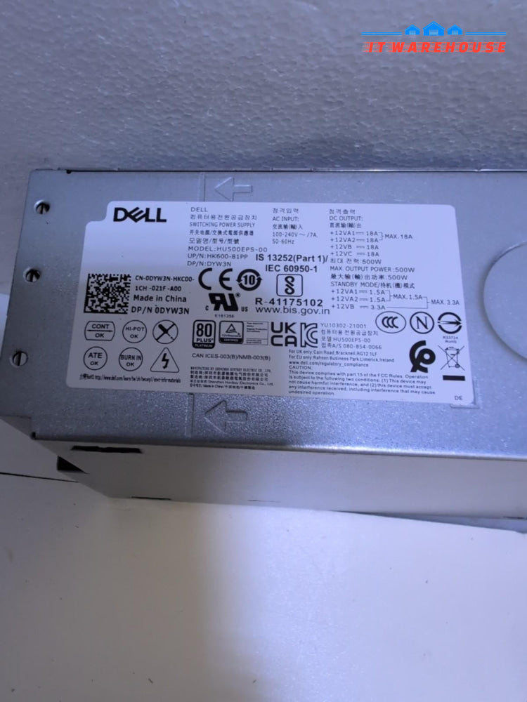 DELL Precision T3660 DYW3N HU500EPS-00 500W Power Supply TESTED -