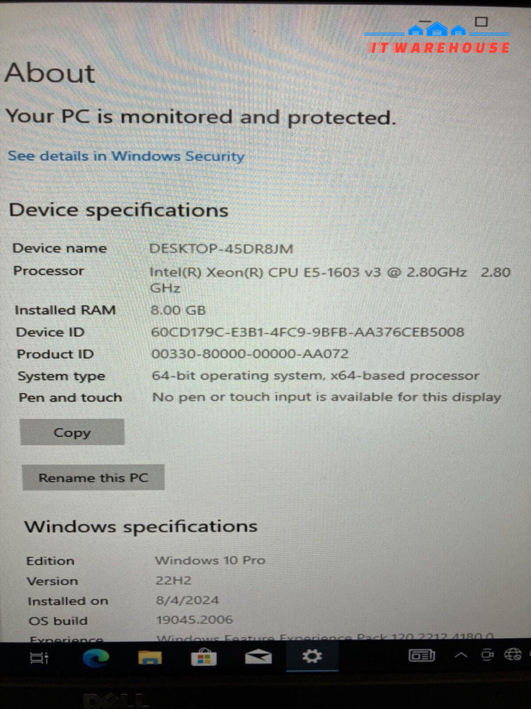 Dell Precision Tower 5810 Desktop Intel Xeon E5-1603v3 CPU / 8GB RAM / 1TB HDD ~