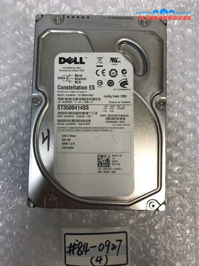 - Dell Seagate ST3500414SS 9JX242-150 500GB 7200 RPM 16MB Cache SAS 6Gb/s 3.5"