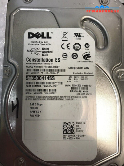 - Dell Seagate ST3500414SS 9JX242-150 500GB 7200 RPM 16MB Cache SAS 6Gb/s 3.5"