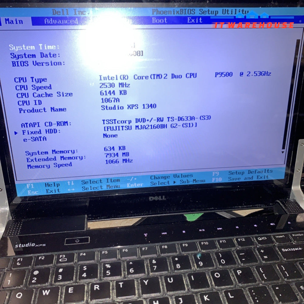Dell Studio Xps 1340 Intel P9500 6GB laptop (barebone, no hard drive/battery/AC)