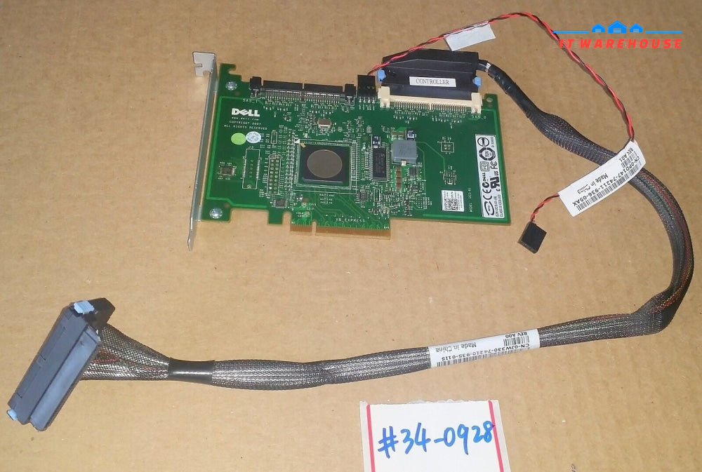 Dell UCS-61 SAS 6iR RAID Adapter 0JW063 JW063 w/ Cable JW330 +PD147 @@@