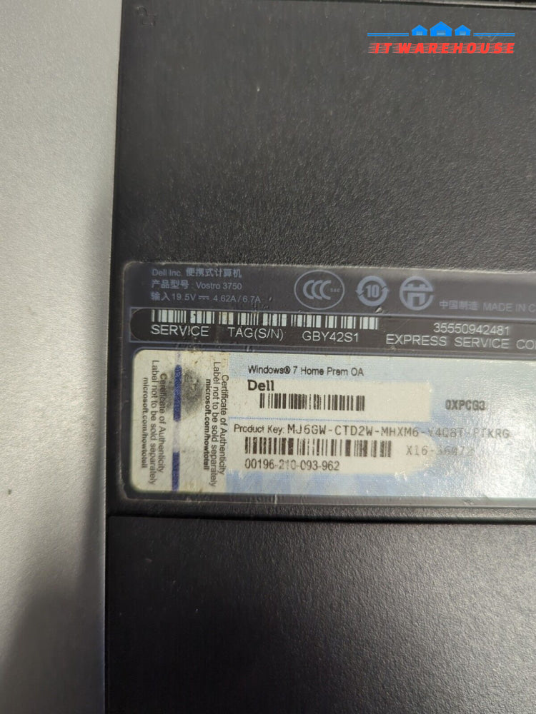 Dell Vostro 3750 17.3’’ Laptop Intel i7-2670QM/8GB RAM/240GB SSD/ Win 10 (*READ)-