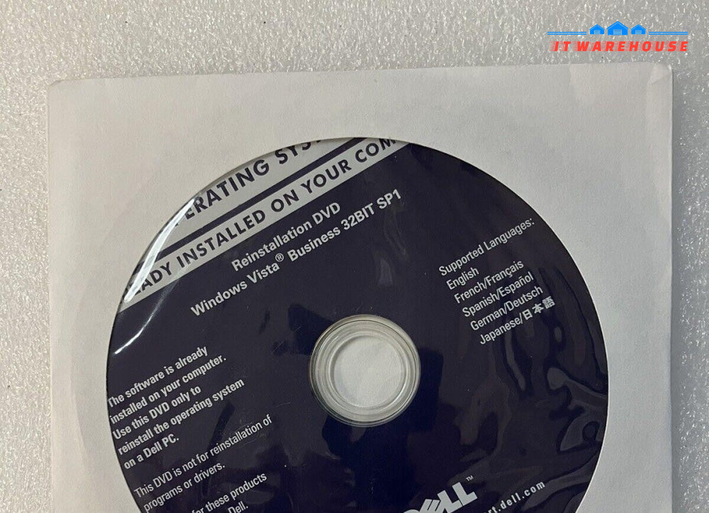 ~ Dell Windows Vista Business 32-bit SP1 OS Reinstallation DVD 0J229H (No Key)
