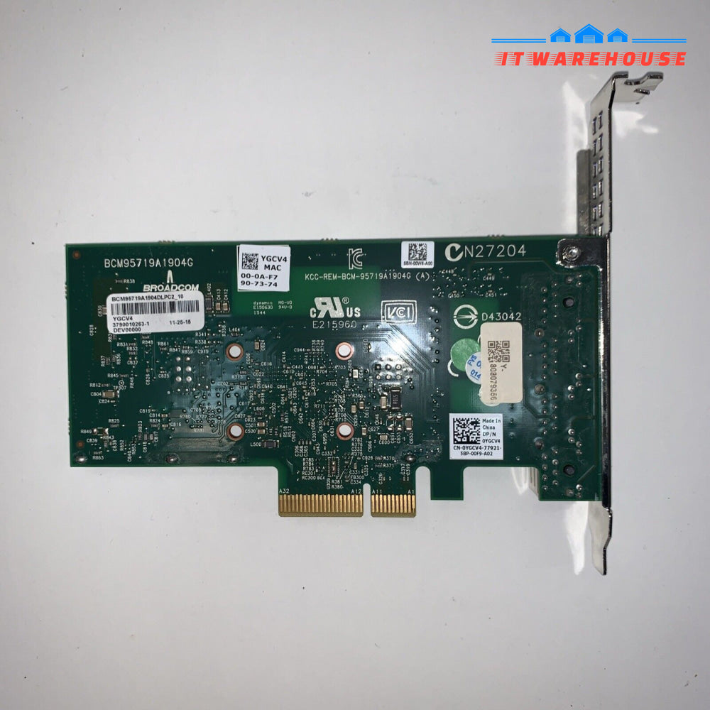 Dell YGCV4 Broadcom 5719 Quad Port 4-Port 1GB Network Ethernet Adapter Card