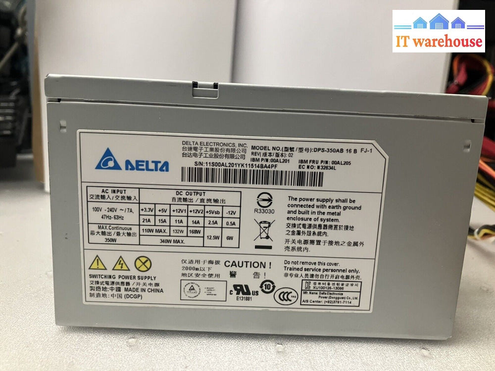 ~ Delta DPS-350AB 350W Server Switching Power Supply For IBM Server 00AL201