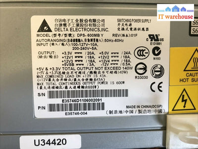 Delta Electronics Server Power Supply Dps-600Mb Y 600W P/N: E35746-004