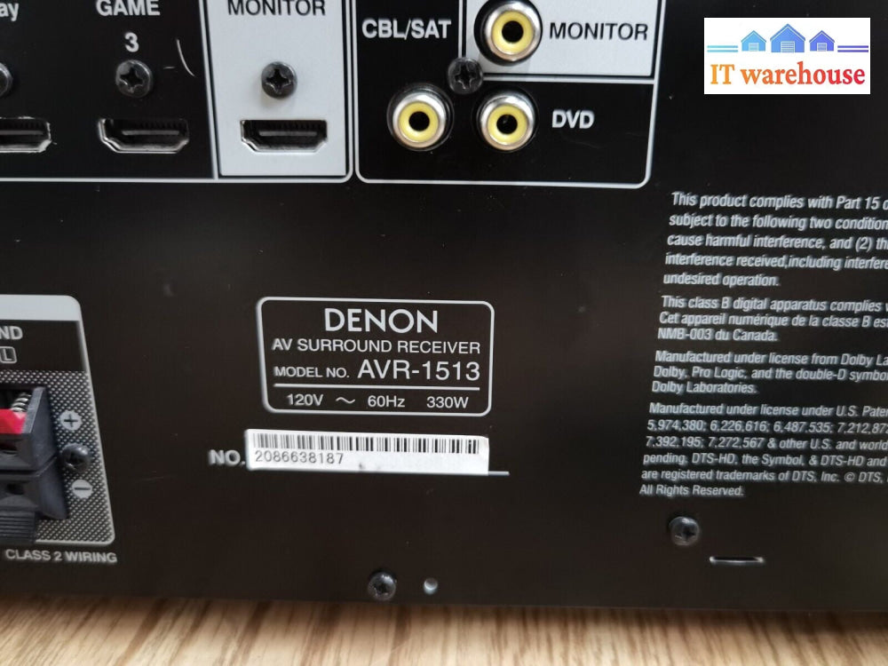 $ Denon AVR-1513 AV Surround Home Theater Receiver - No Remote - Tested