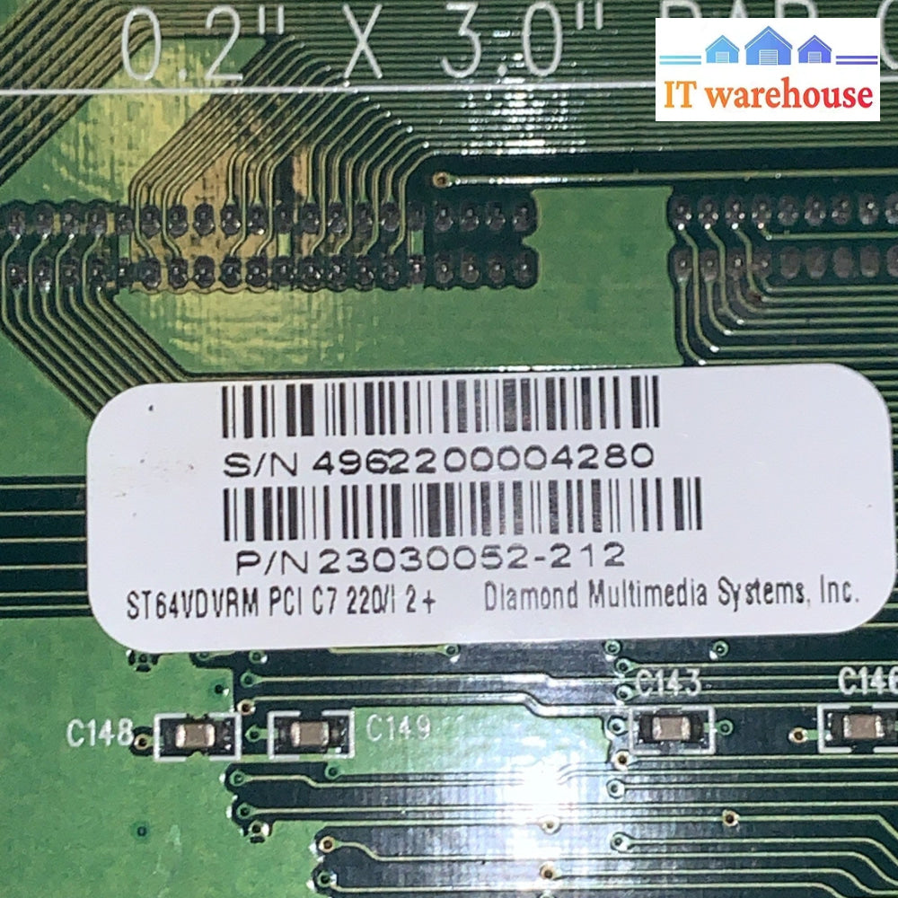 Diamond Stealth III S540 ST64VDRM PCI 64MB S3 Savage4 Graphics Card Vintage GPU