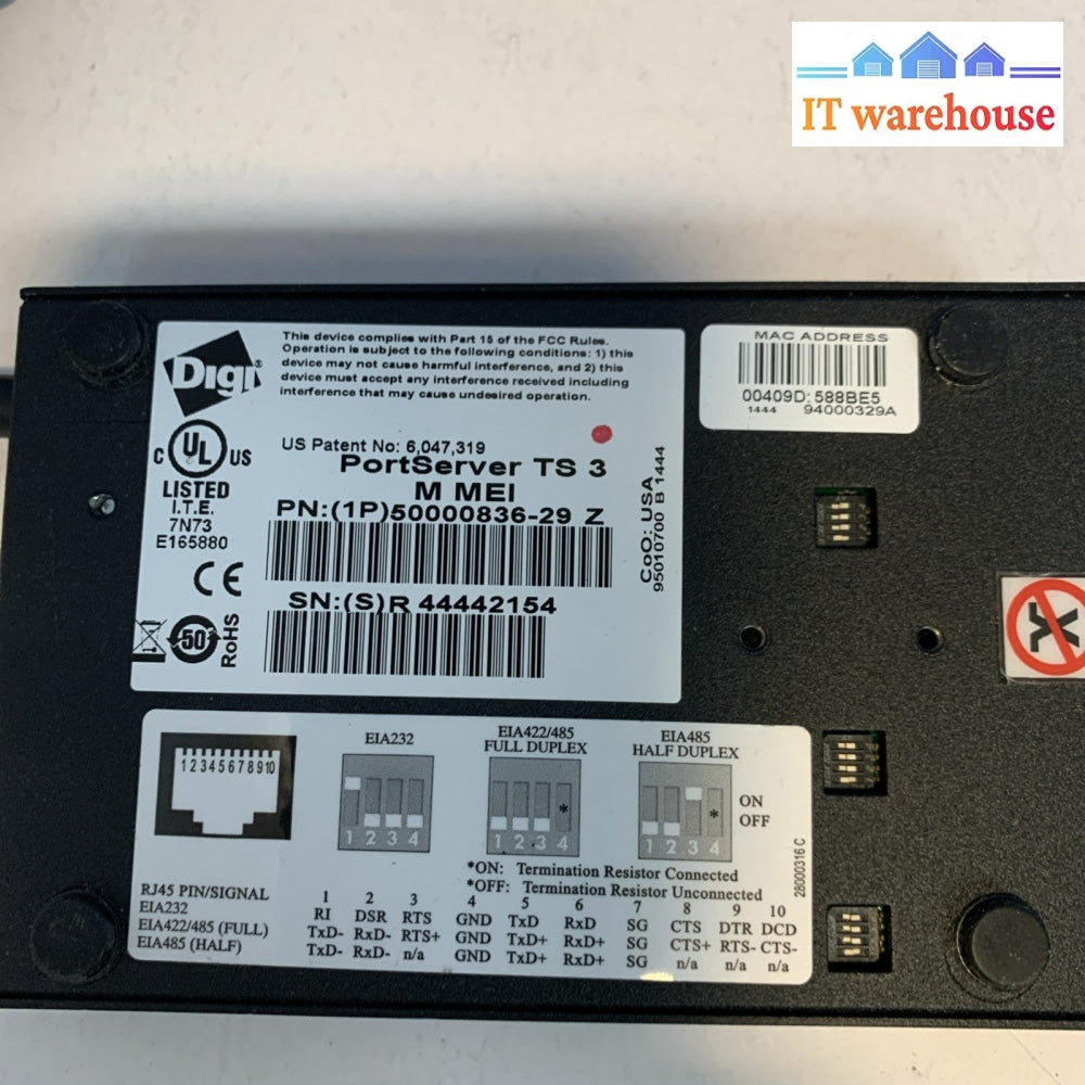 DIGI PORTSERVER TS 3 M MEI MODEM SERIES W/ AC ADAPTER
