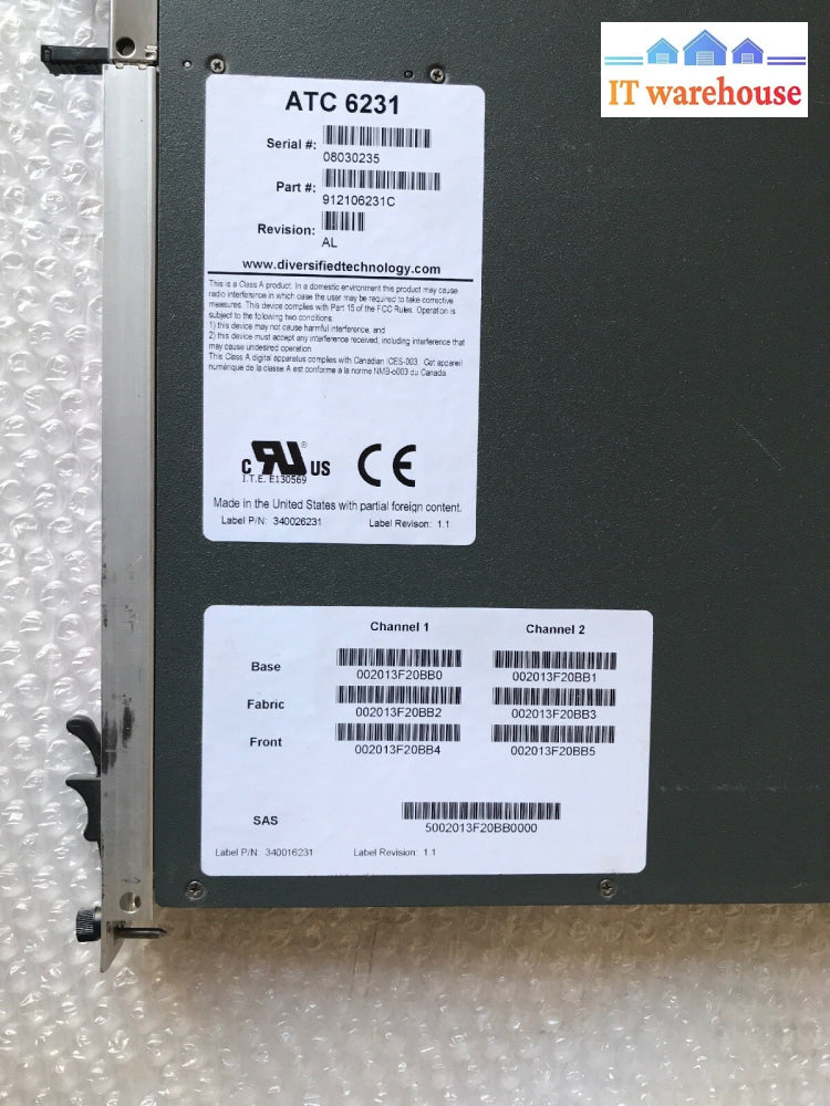 Diversified Technology ATC6231 AdvancedTCA Node Blade (Dual Core, Ethernet)