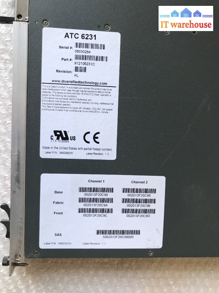 Diversified Technology ATC6231 AdvancedTCA Node Blade (Dual Core, Ethernet)