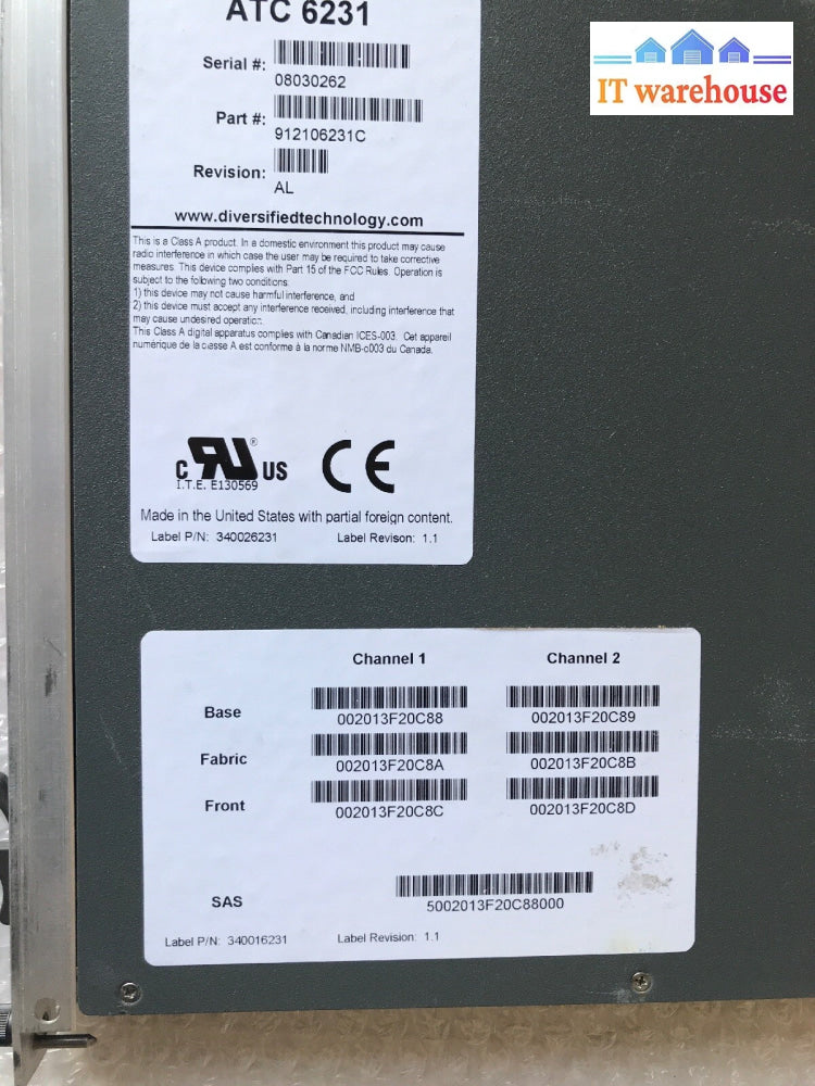 Diversified Technology ATC6231 AdvancedTCA Node Blade (Dual Core, Ethernet)