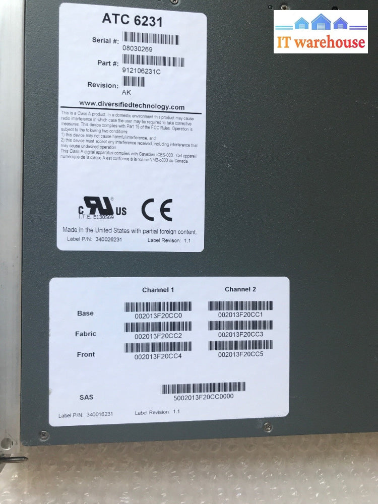 Diversified Technology ATC6231 AdvancedTCA Node Blade (Dual Core, Ethernet)