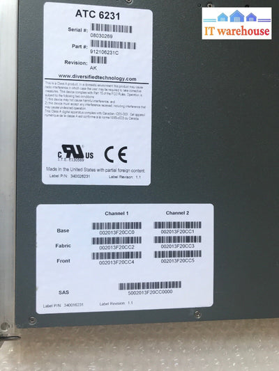 Diversified Technology ATC6231 AdvancedTCA Node Blade (Dual Core, Ethernet)