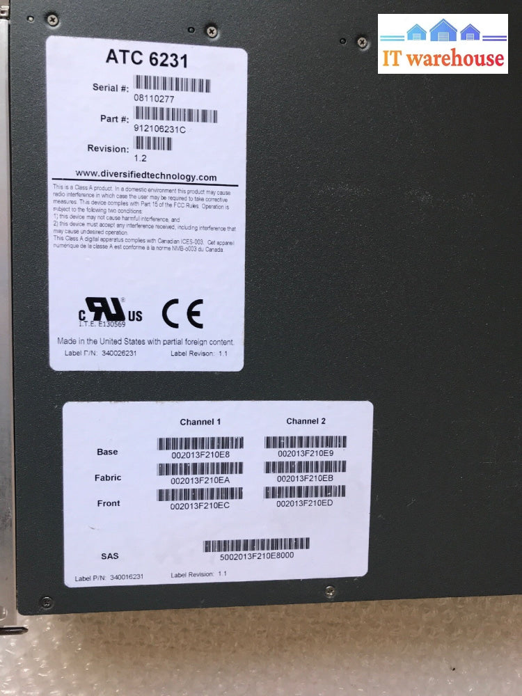 Diversified Technology ATC6231 AdvancedTCA Node Blade (Dual Core, Ethernet)