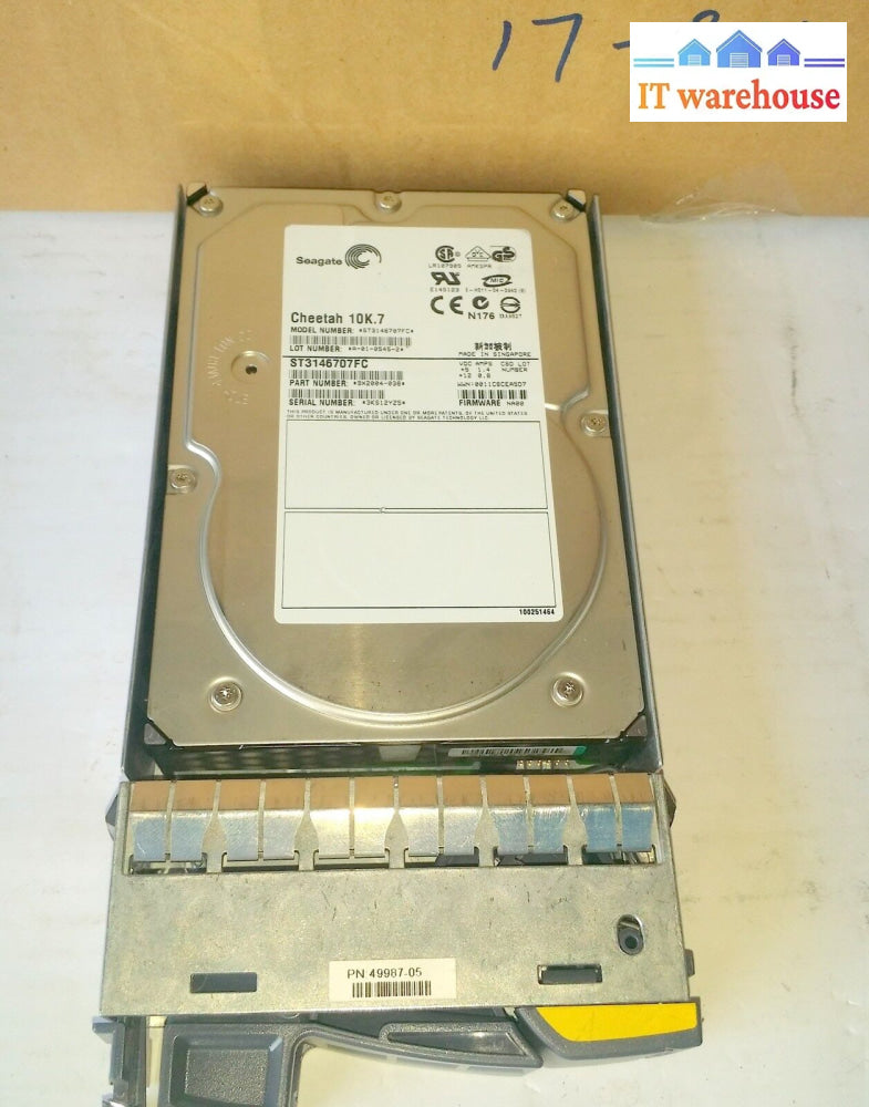 Ds14 Mk 2 Fc Seagate 10K.7 St3146707Fc 9X2004-038 Fw: Na00 W/ Tray 108-00030 + B0