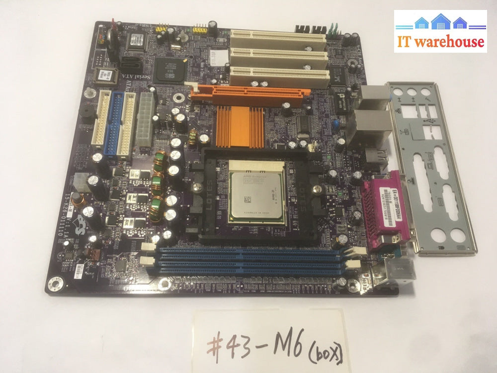 + ECS 760GX-M V1.1A Socket 754 Micro ATX Motherboard + AMD Sempron CPU W/ plate