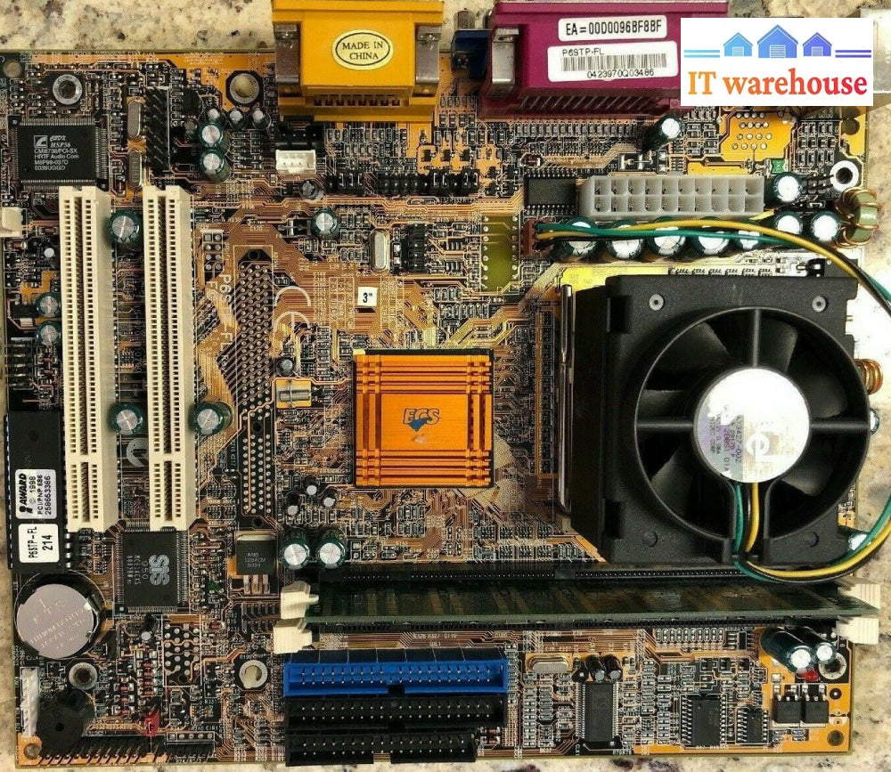 *ECS Elitlgroup Mainboard P6STP-FL PIII Socket 370 Small P3 Motherboard