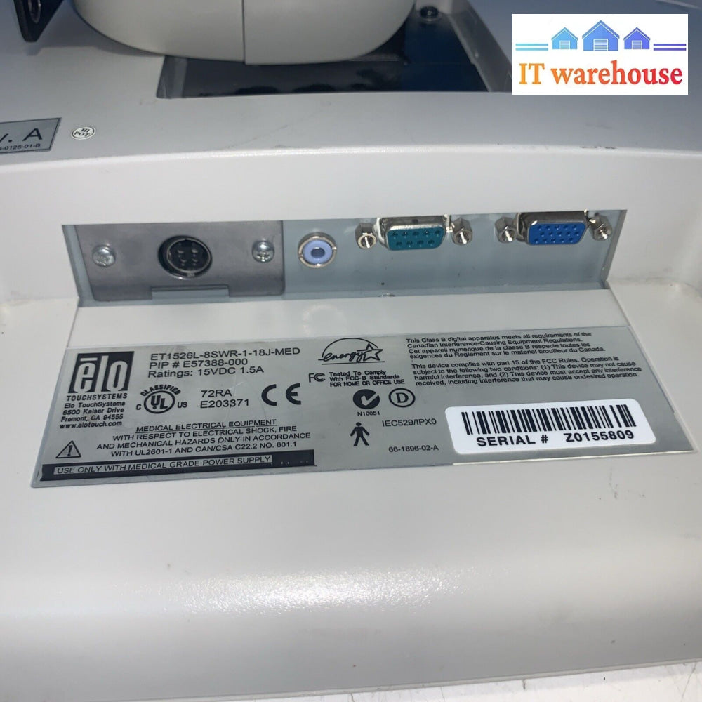 Elo Entuitive Monitor ET1526L-8SWR-1-18J-MED E57388-000 (no Ac Adapter)