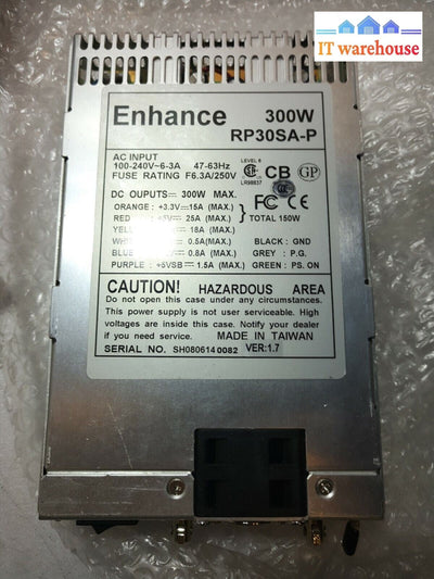 - ENHANCE RP30SA-P 300W POWER SUPPLY 1U RACK-MOUNT PSU