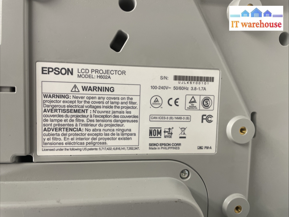 EPSON H602A  585W HDMI VGA LCD Projector With remote 225 hours