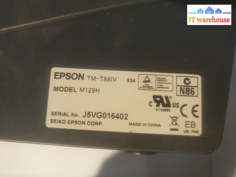 * Epson Micros TM-T88IV M129H  POS Thermal Receipt Printer  USB INTERFACE