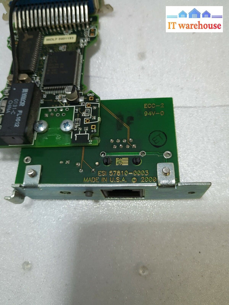 ESI 57810-0003 (Parallel to RJ-45) Ethernet Card For Monarch Printer 9850-