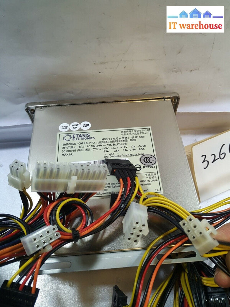 - ETASIS ELECTRONICS EPAP-S760 760W Power Supply With 4PIN/6PIN PCI-E/8PIN CPU 