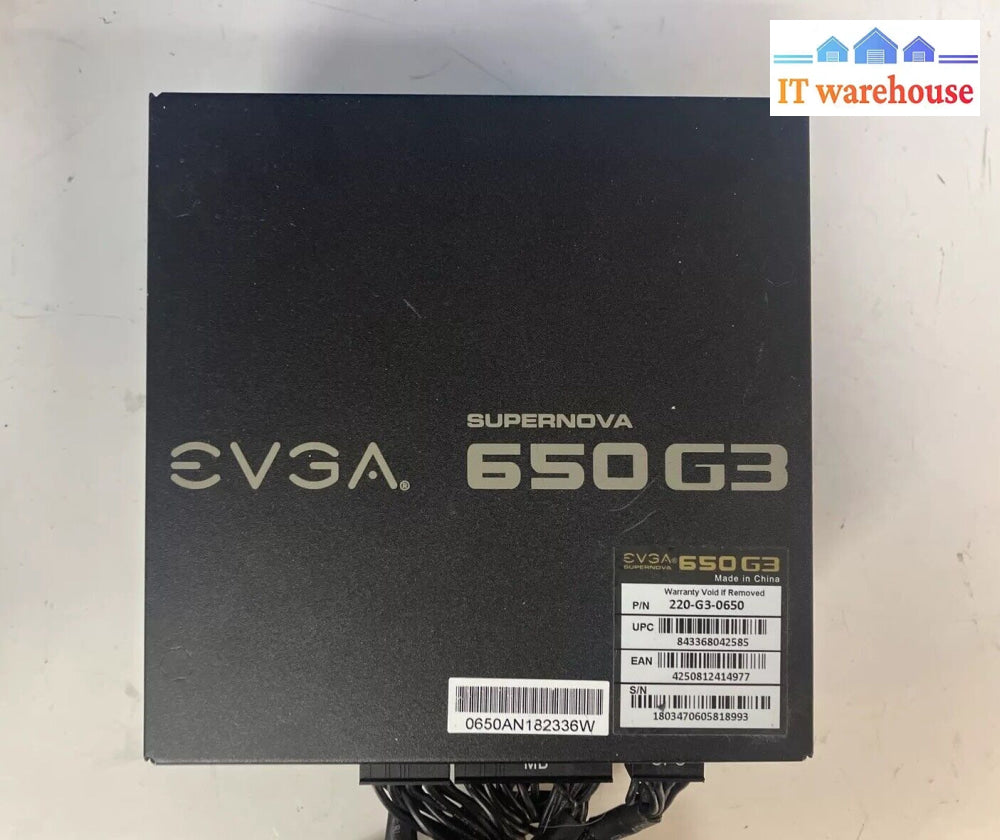 Evga Supernova 650 G3 650W 80 + Gold Modular Atx Power Supply 220-G3-0650 Tested~
