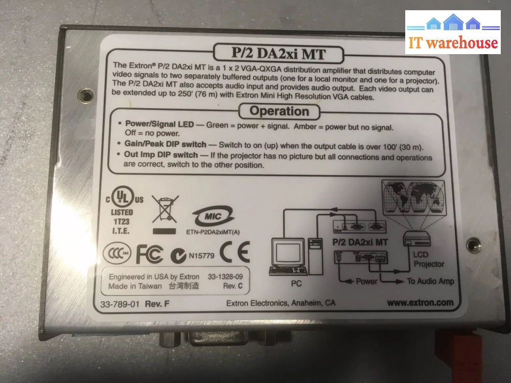 + Extron P/2 DA2xi MT Distribution Amplifier 33-789-01