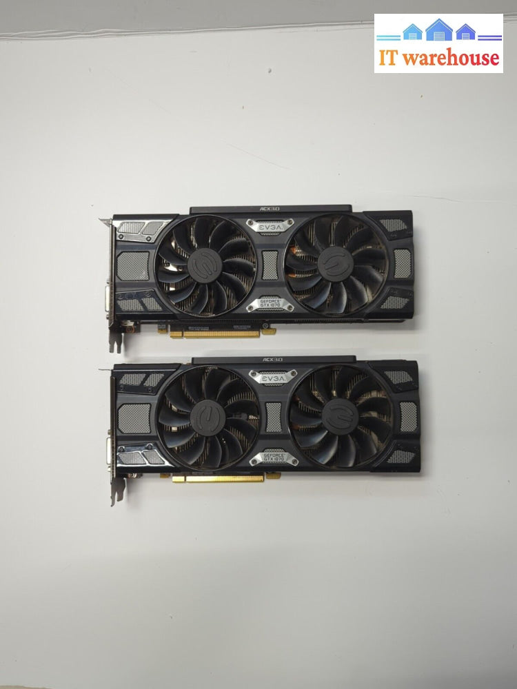 (For Parts) 2x EVGA 08G-P4-5173-KR EVGA SC GEFORCE GTX 1070 8GB Graphics Card
