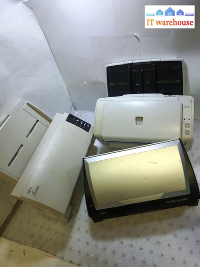 - (FOR PARTS) 3x FUJITSU SCANNERS WITHOUT AC ADAPTER (S500/Fi-4120C/SP30) 